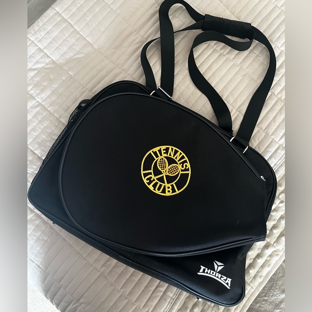 Tennis Bag 🎾👟, Black w/ Added Embroidery Patch “Tennis Club”, Thorza Brand